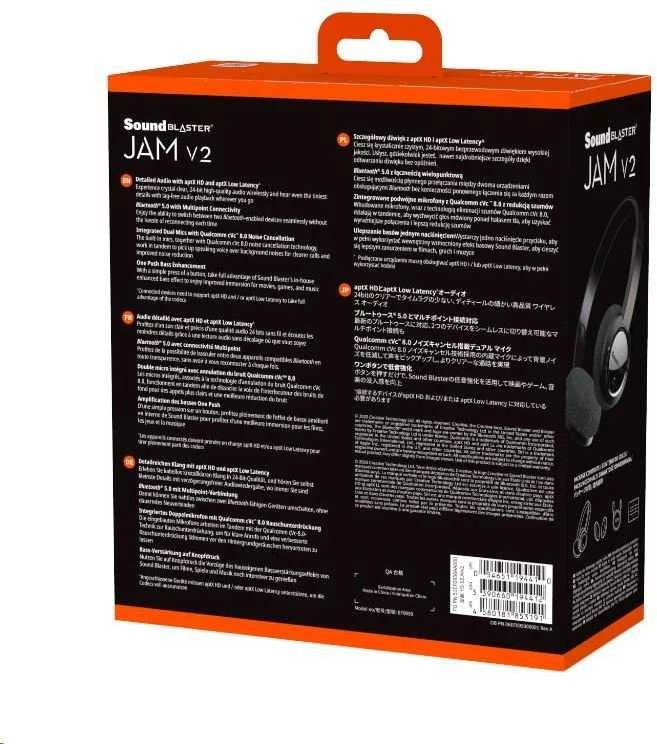 Creative Sound Blaster JAM V2 belaidės ausinės juodas Bluetooth 5.0