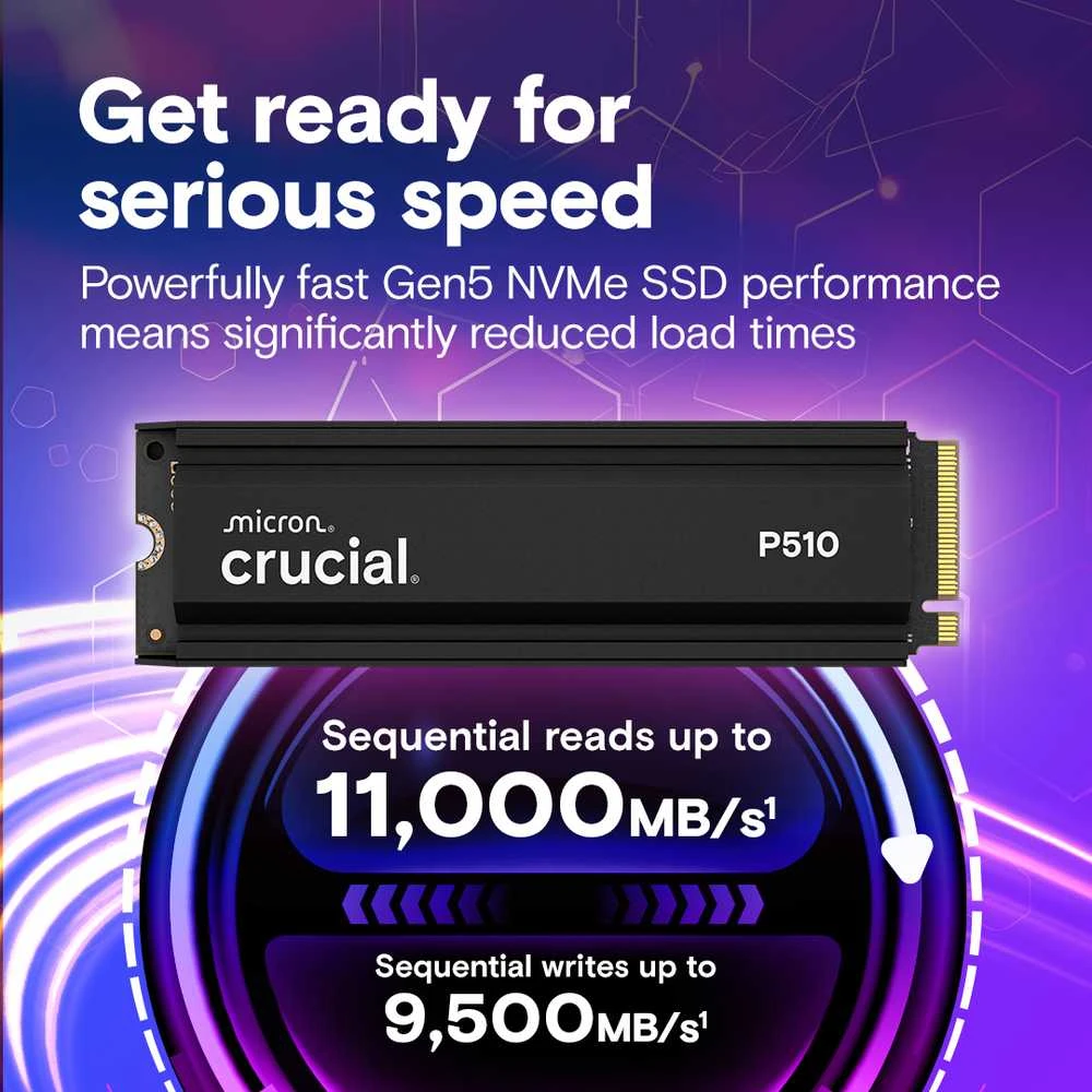 „Crucial P510 M.2 PCIe 5.0 NVMe 2TB“ aušintuvas