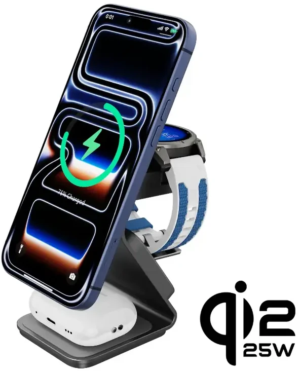Cubenest 3-in-1 Qi 2.2 Wireless Magnetic Charger SQ314 for Garmin Watches