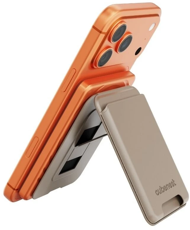 „Cubenest Qi2“ magnetinė belaidė išorinė baterija „SlimDual 5000 mAh SQ1B3D“ – oranžinė