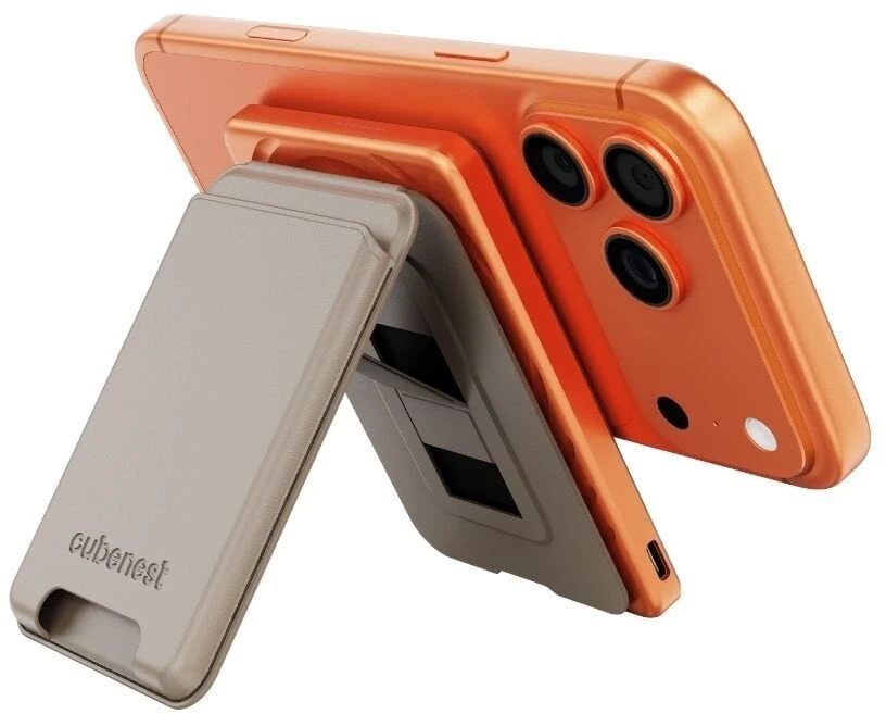 „Cubenest Qi2“ magnetinė belaidė išorinė baterija „SlimDual 5000 mAh SQ1B3D“ – oranžinė
