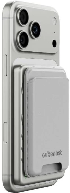 „Cubenest Qi2“ magnetinė belaidė išorinė baterija „SlimDual 5000 mAh SQ1B3D“ – sidabrinė