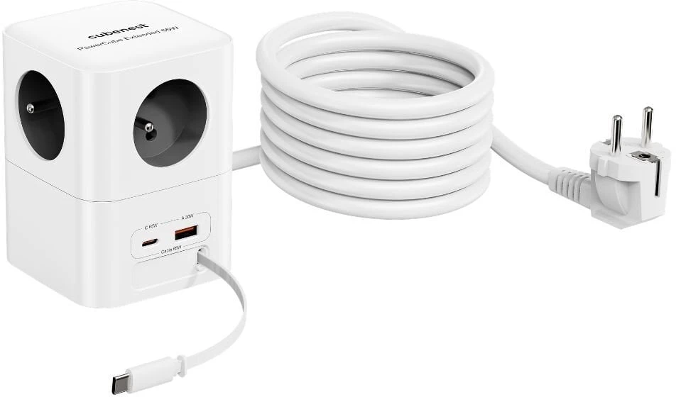 Cubenest PowerCube 4xAC PD 65W 3 m pilka