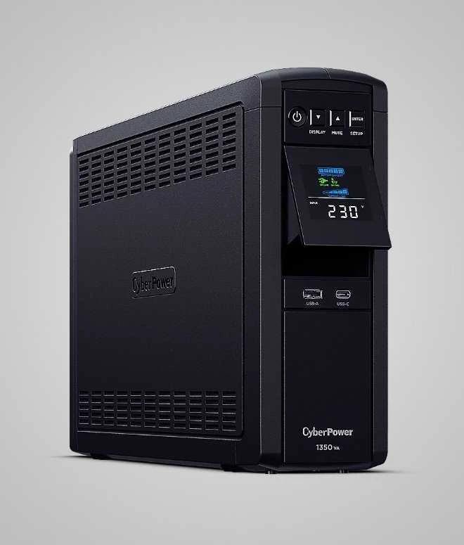 CyberPower | PFC sinusoidinių UPS serija | CP1350PFFLCD | 1350 VA | 880 W | 88 V | 144 V | NEMA 5-15P, 5 pėdų laidas