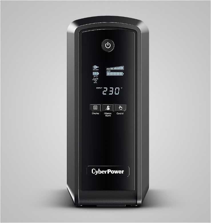 CYBERPOWER CP900EPFCLCD UPS 900VA/540W Sinewave PFC kompatibel Žalias Power LCD Ekranas USB valdymo programinė įranga