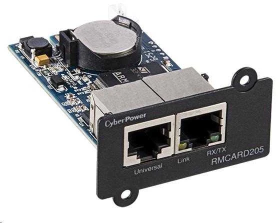 CYBERPOWER RMCARD205 tinklo plokštė, skirta SNMP SLOT, suderinamai su OR ir PR serijos dviejų jungčių tinklu ir aplinkos jutikliu