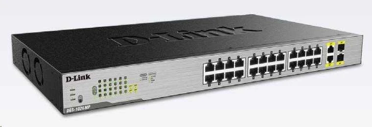 Šakotuvas D-Link | Jungiklis | DGS-1026MP | Nevaldomas | Montuojamas ant stovo | Gigabit Ethernet (vario) jungtys kiekis 24 | SFP jungtys kiekis 2 | PoE/Poe+ jungtys kiekis 24 | Maitinimo tipas Vienvietis | 24 mėn.