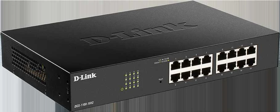 Šakotuvas D-Link DGS-1100-16V2 Smart Managed Switch 16x Gigabit Ethernet