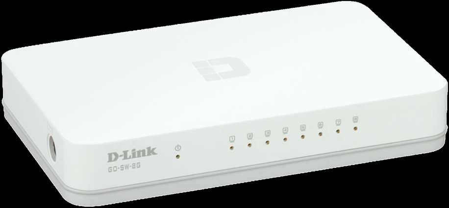 Šakotuvas D-Link GO-SW-8G tinklo komutatorius Ne-valdomas Juoda