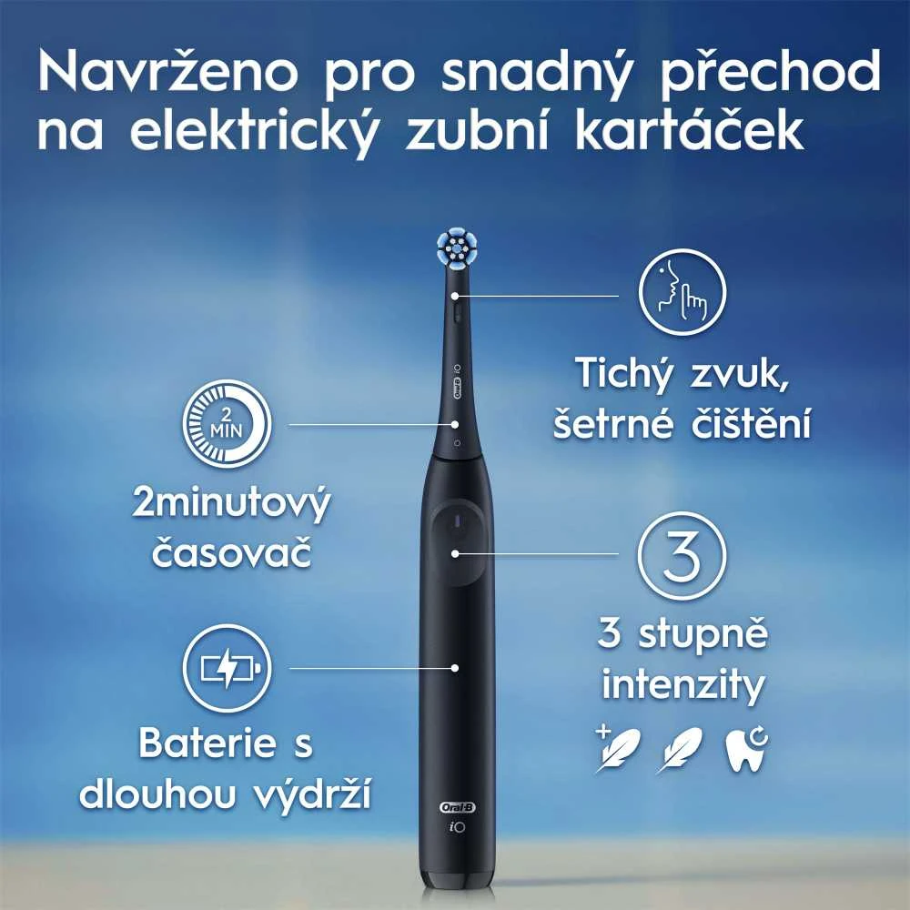 Braun iOS2.1D9.0 Oral-B iO2 Elektrinis Dantų Šepetėlis Night Juodas