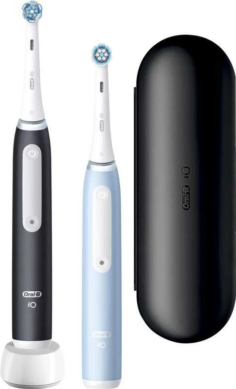 Braun iOG3d.2i6.2K Oral-B iO3 Elektrinis Dantų Šepetėlis Matt Juodas/Ice Mėlyna Duo Pack Edition