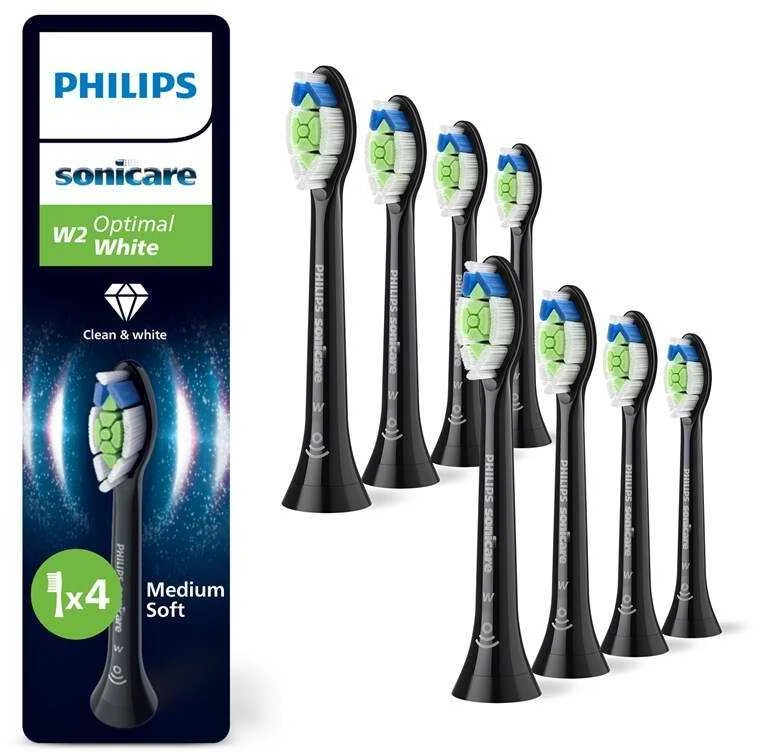 Philips Sonicare Optimal White 8 vnt. juodos galvutės