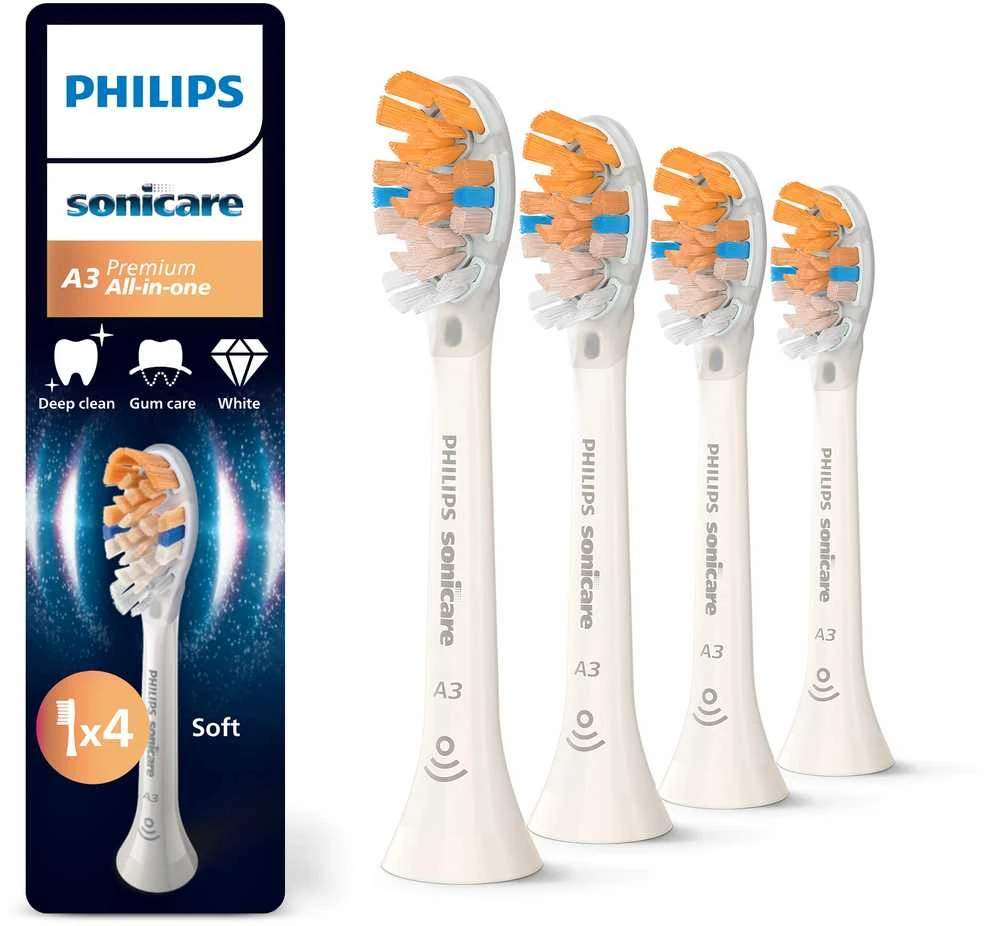 4 dalių šepetėlių galvučių pakuotė Philips Sonicare Premium All-in-One HX9094/87