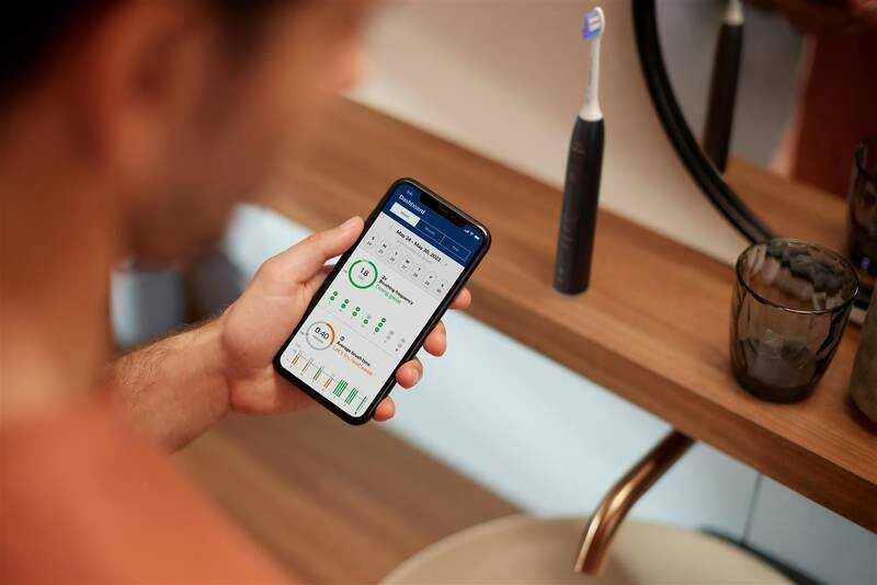 Philips Sonicare 6500 su mobiliosios programėlės stebėjimu