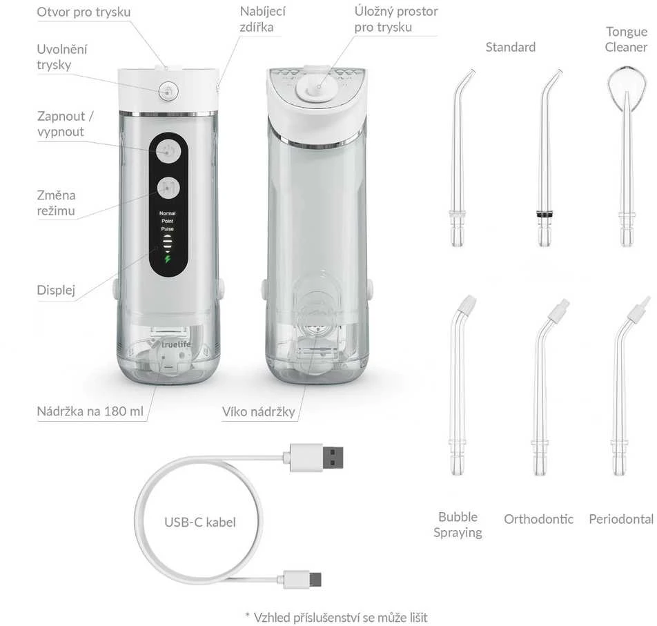 „TrueLife AquaFloss Mini M50“ – burnos irigatorius – baltas