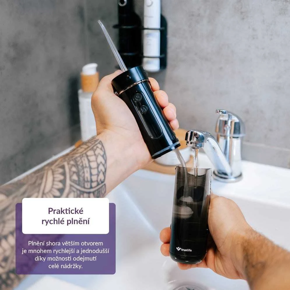 „Irygator TrueLife Irygator AquaFloss Mini M50“ juodas 180 ml IPX7