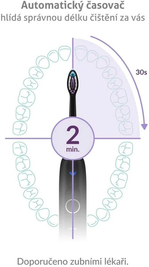TrueLife SonicBrush Clean70 UV Sonic Dantų šepetėlis, Juodas