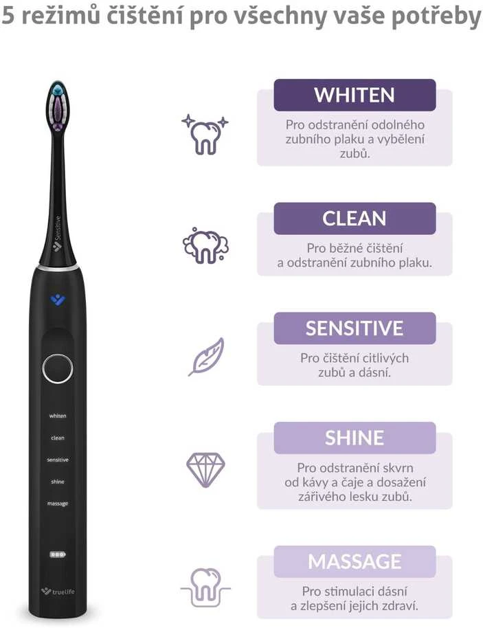 TrueLife SonicBrush Clean70: 5 valymo režimų palyginimas
