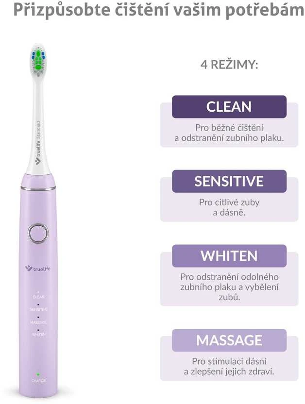 TrueLife SonicBrush Compact levandinis su 4 režimais
