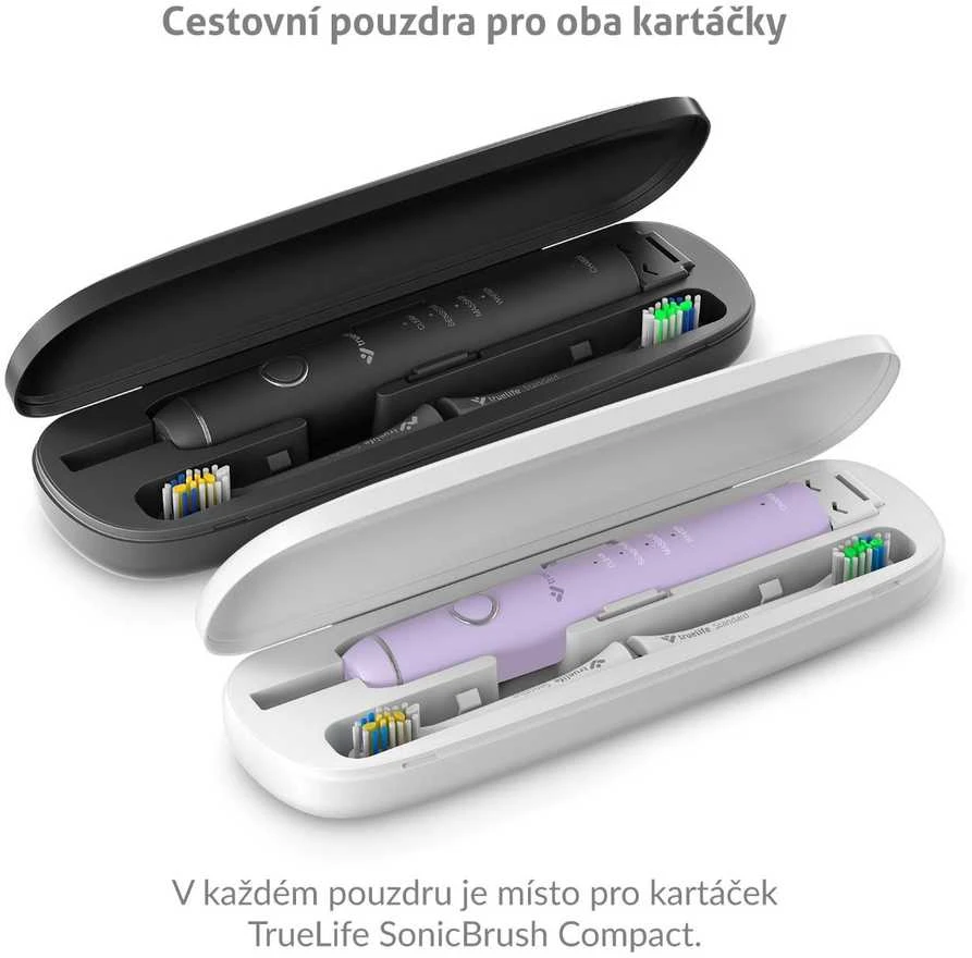 Dantų šepetėlis „TrueLife SonicBrush Compact Duo“ juodas / levandų spalvos