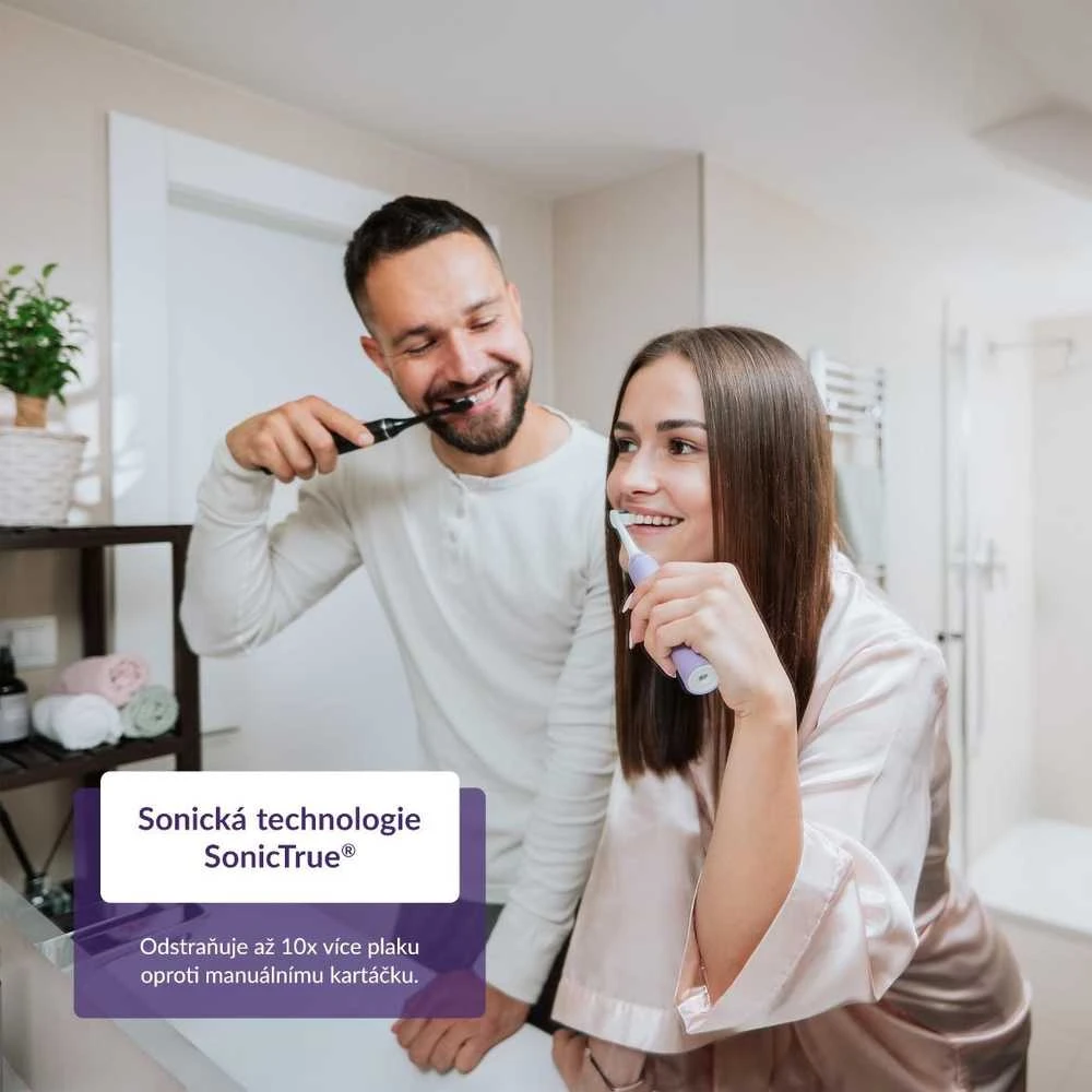 Dantų šepetėlis „TrueLife SonicBrush Compact Duo“ juodas / levandų spalvos