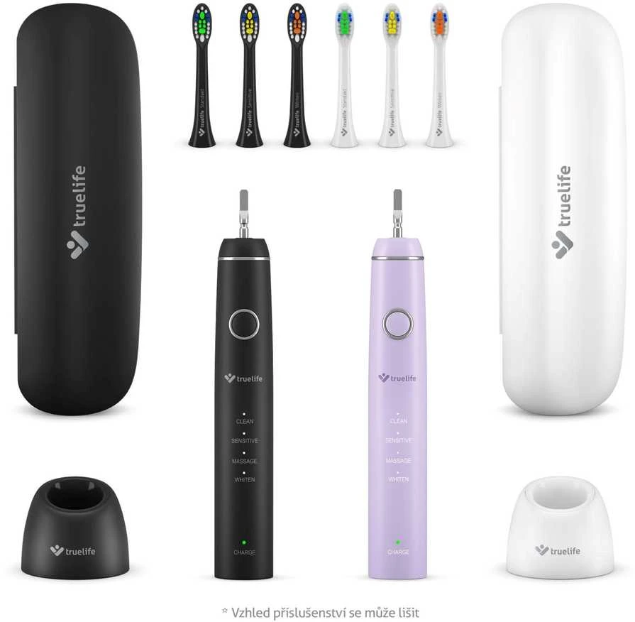 Dantų šepetėlis „TrueLife SonicBrush Compact Duo“ juodas / levandų spalvos