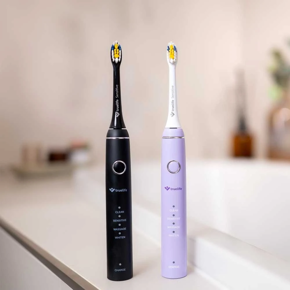 Dantų šepetėlis „TrueLife SonicBrush Compact Duo“ juodas / levandų spalvos