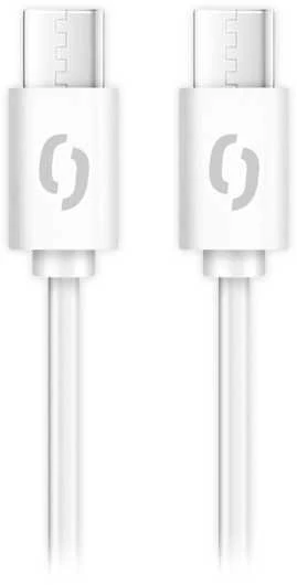 Duomenų kabelis ALIGATOR POWER 65W, USB-C/USB-C 3A, 0,5m baltas