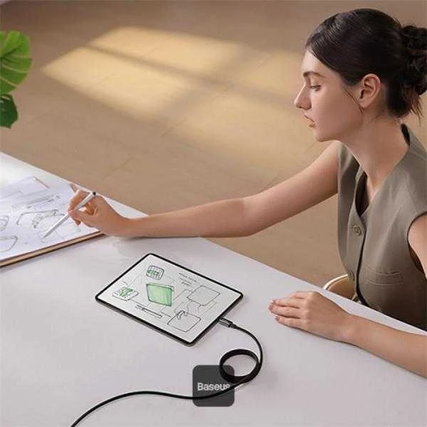Baseus Tungsten Gold įkrovimo kabelis USB-C į USB-C 100 W 1 m (juodas)