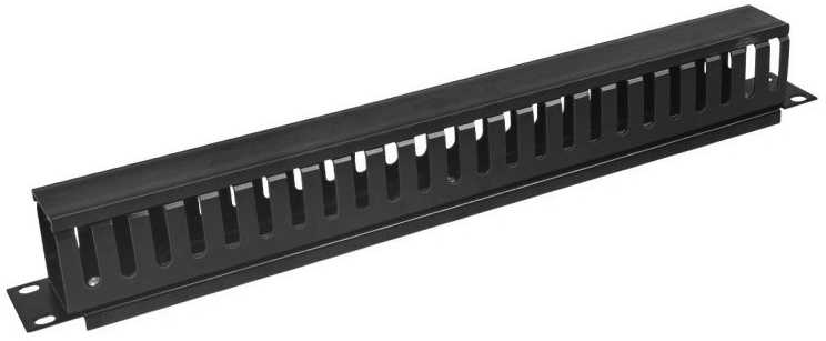 DATACOM 19" 1U single-piece plastikas strip (BK) / through-plate