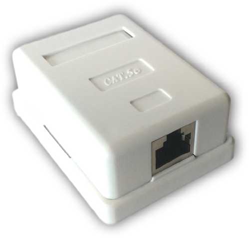 DATACOM Data socket STP CAT5E 1xRJ45 baltas