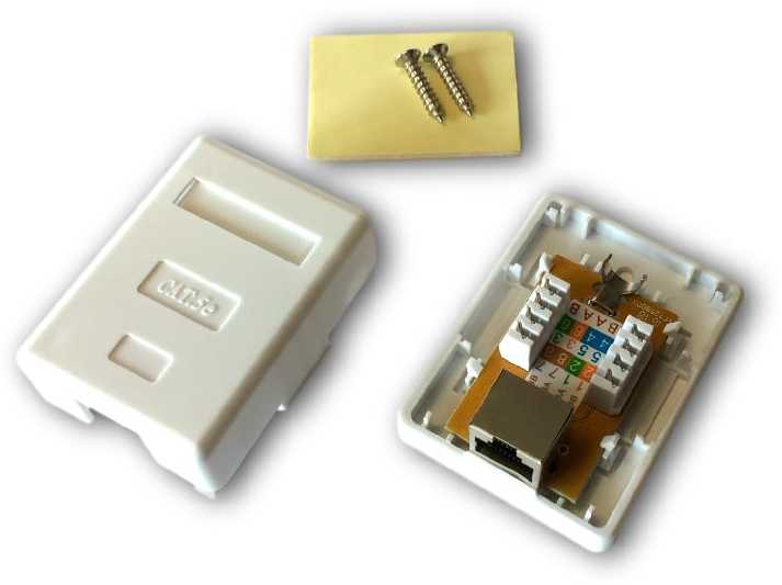 DATACOM Data socket STP CAT5E 1xRJ45 baltas