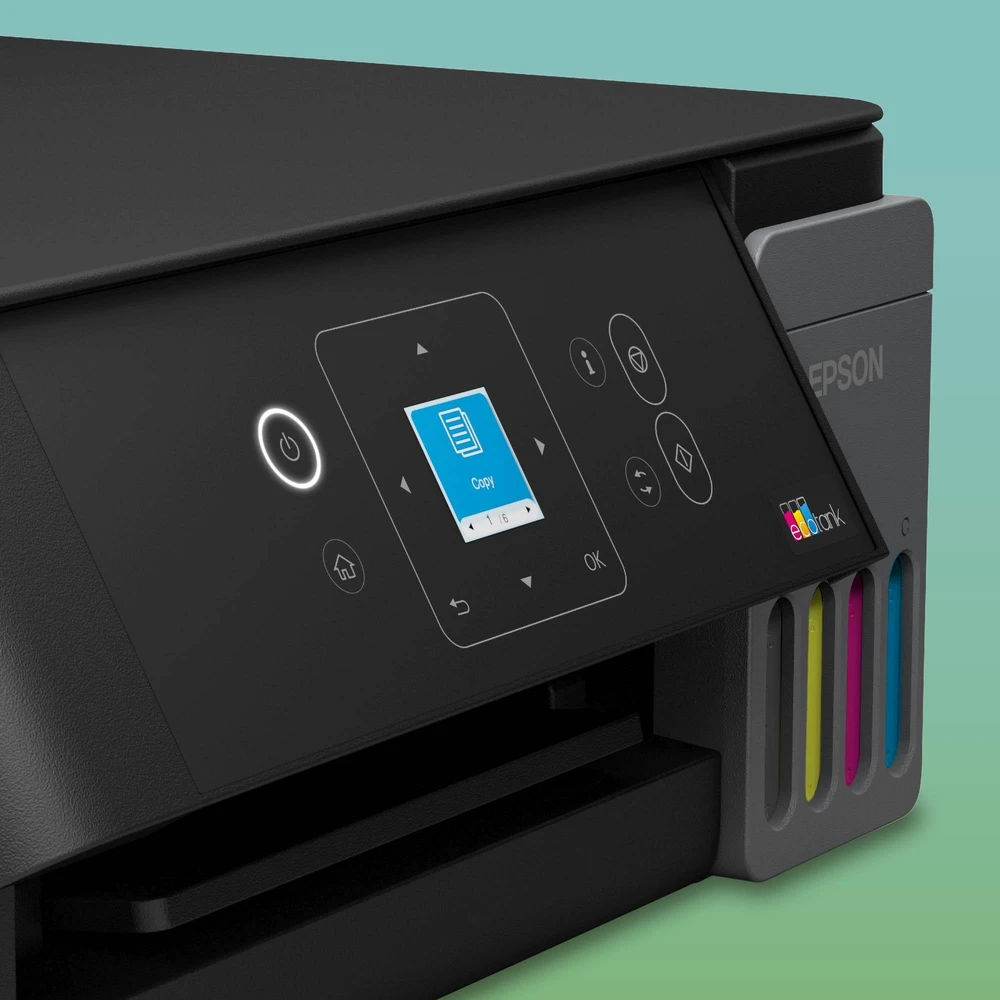 Daugiafunkcis rašalinis spausdintuvas Epson EcoTank L3360, A4, spalvotas, Wi-Fi, Wi-Fi Direct, AirPrint, LCD ekranas, juodas | C11CL63409