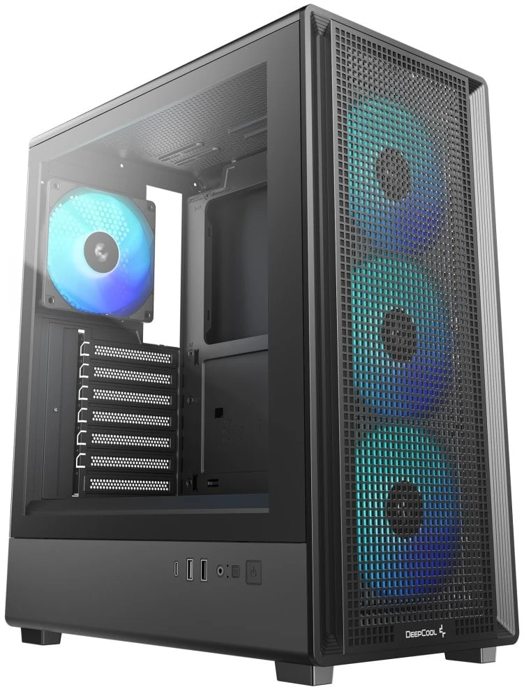 Deepcool Case | CC550 4F | Mid Tower | ATX PS2 (maksimalus ilgis: 180 mm) | Juodas