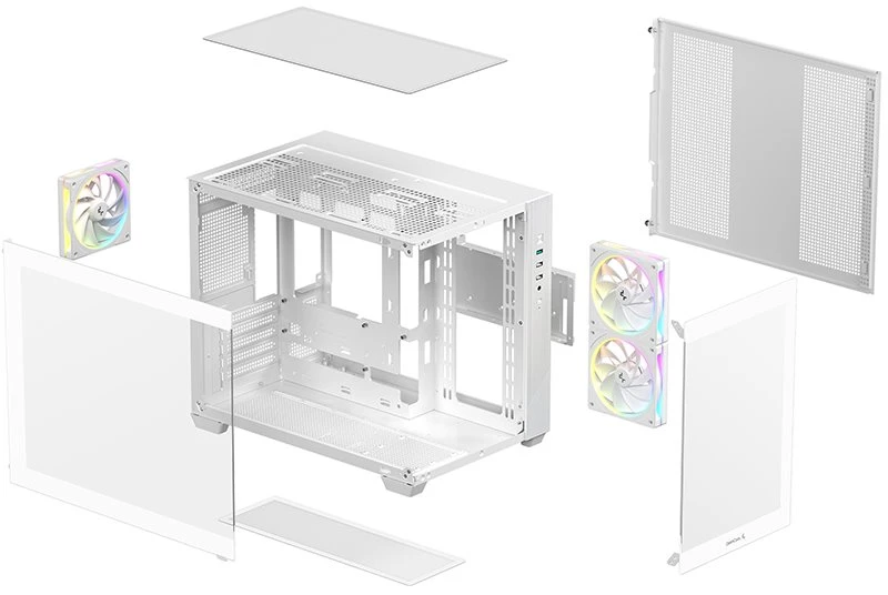 Deepcool korpusas | CG330 3F WH | Micro ATX | Baltas