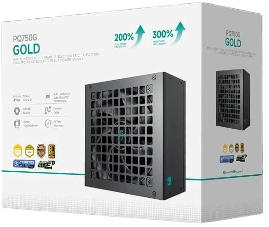 „Deepcool“ maitinimo šaltinis, 80 PLUS Gold | PQ750G | 750 W
