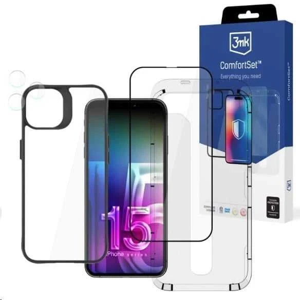 Dėklas Apple iPhone 15 Pro Max – 3mk komforto rinkinys 4 viename