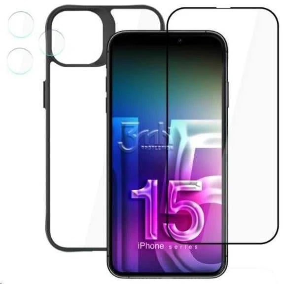 Dėklas Apple iPhone 15 Pro Max – 3mk komforto rinkinys 4 viename