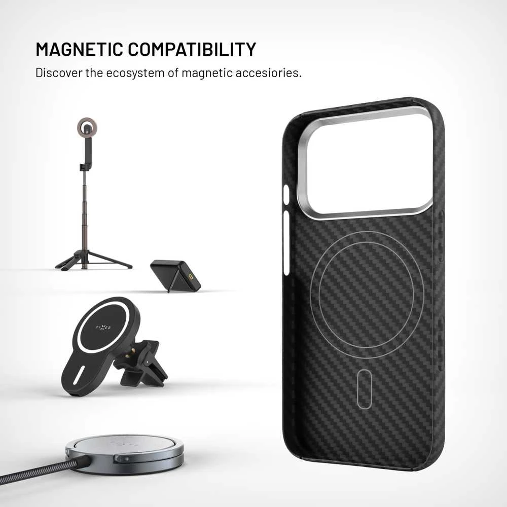 Dėklas Fixed „MagVelar“ | Galinis dangtelis | „Samsung“ | „Galaxy S26 Ultra“ | Aramidinis pluoštas | Juodas