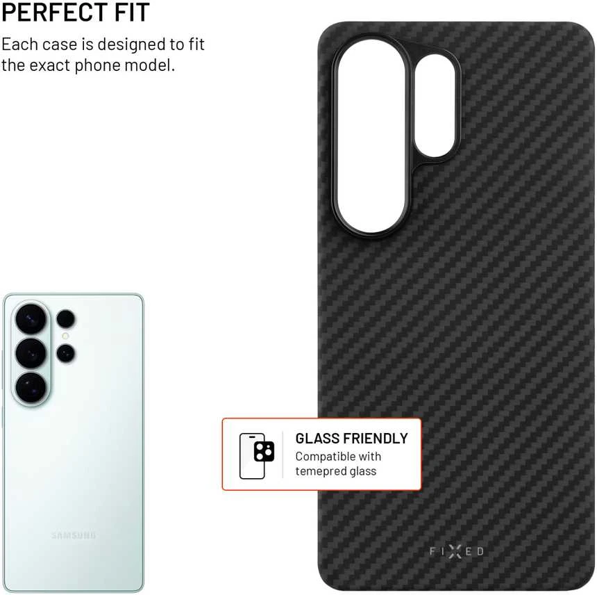 Dėklas Fixed „MagVelar“ | Galinis dangtelis | „Samsung“ | „Galaxy S26 Ultra“ | Aramidinis pluoštas | Juodas