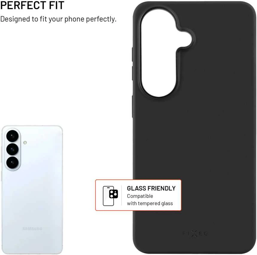 Dėklas Fixed Fiksuotas „MagFlow“ | Galinis dangtelis | „Samsung“ | „Galaxy S26“ | Skystas silicis | Juodas