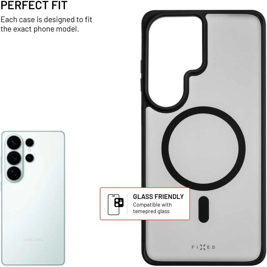 Dėklas Fixed Fiksuotas MagMisty | Galinis dangtelis | Samsung | Galaxy S26 Ultra | Polikarbonatas/TPU | Juodas