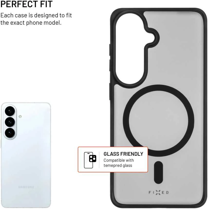 Dėklas Fixed Fiksuotas MagMisty | Galinis dangtelis | Samsung | Galaxy S26 | Polikarbonatas/TPU | Juodas