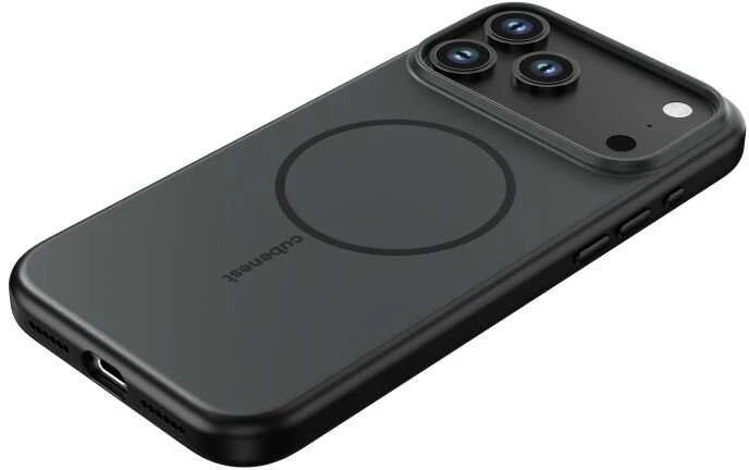 „Cubenest“ dėklas, skirtas „iPhone 17 Pro Max“ su „MagSafe“ laikikliu, matinės juodos spalvos