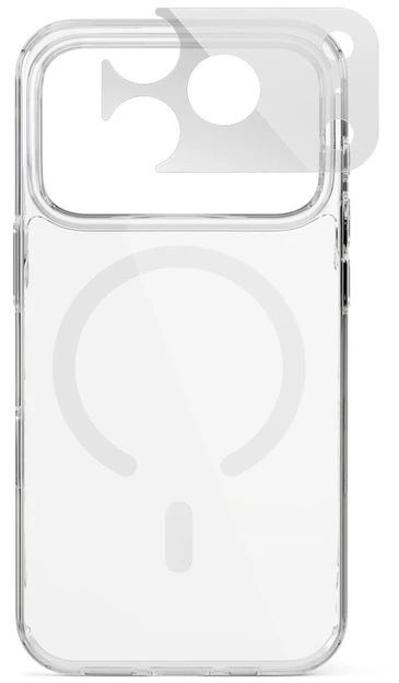 Dėklas Epico Hero Mag+ Case for iPhone 17 Pro Max/18 Pro Max—Qi2 & MagSafe Compatible—Transparent (Crossbody Straps & Camera Protection)