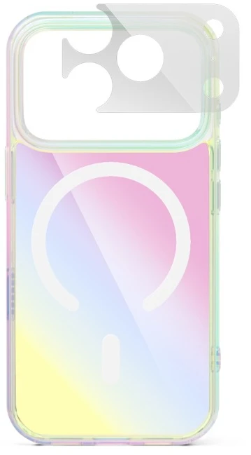 Dėklas Epico Hero Mag+ Case | iPhone 18 Pro Max | transparent & holographic | Qi2 & MagSafe compatible | crossbody straps | protection