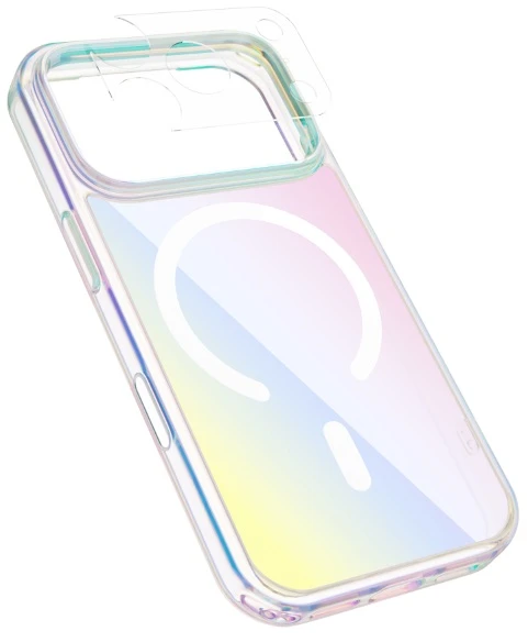 Dėklas Epico Hero Mag+ Case | iPhone 18 Pro Max | transparent & holographic | Qi2 & MagSafe compatible | crossbody straps | protection