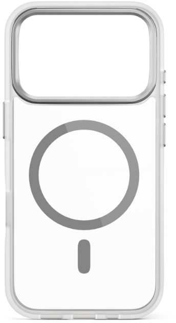 Epico „Hero Pro Mag+Case“ dėklas, skirtas „iPhone 17 Pro“, suderinamas su „Qi2“ ir „MagSafe“, matinis, skaidrus.