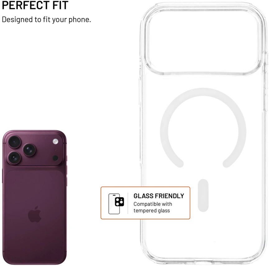 Dėklas Fixed MagPure | Galinis dangtelis | Apple | iPhone 18 Pro Max/17 Pro Max | TPU/PC | Skaidrus | Magsafe
