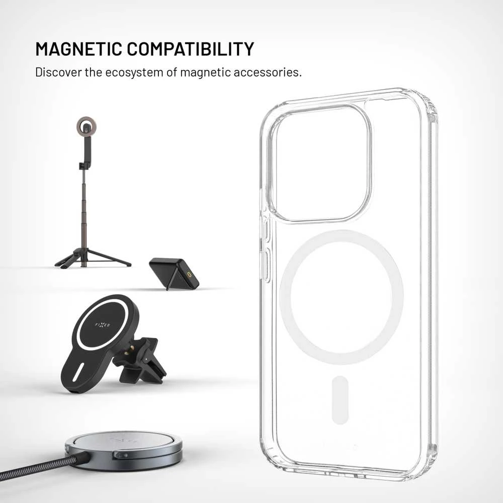 Fixed Fiksuotas „MagPure“ dėklas, skirtas „Xiaomi 17“, skaidrus